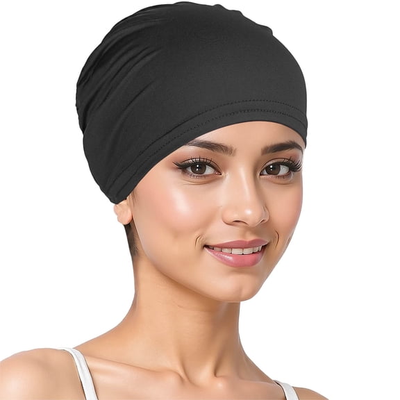 Tisuna Headbands For Women, Seamless Stretchy Liner Bonnet Solid Color Head Bands For Everyday Wear