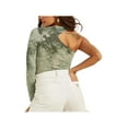 thumbnail image 2 of GUESS Womens Tie-Dyed One-Shoulder Bodysuit Jumpsuit, Green, Small, 2 of 2