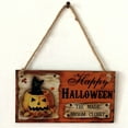 thumbnail image 2 of Nmdmisc Halloween Wooden Sign Plaque Door Wall Hanging Decorations,Halloween Theme Friendship Wooden Pendant Decoration Home Decoration Card (7.9*3.9in), 2 of 3