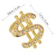 thumbnail image 4 of 2 piezas de anillo abierto estilo punk con forma de dólar, accesorios de joyería de moda para dinero., 4 of 6