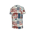 thumbnail image 5 of Honeii Patchwork In Country Style Print Kids Boy T-Shirt,Breathable Round Neck Tee,Stylish Summer Tee for Boys, for Outdoor Activities and Casual Wear, 5 of 7