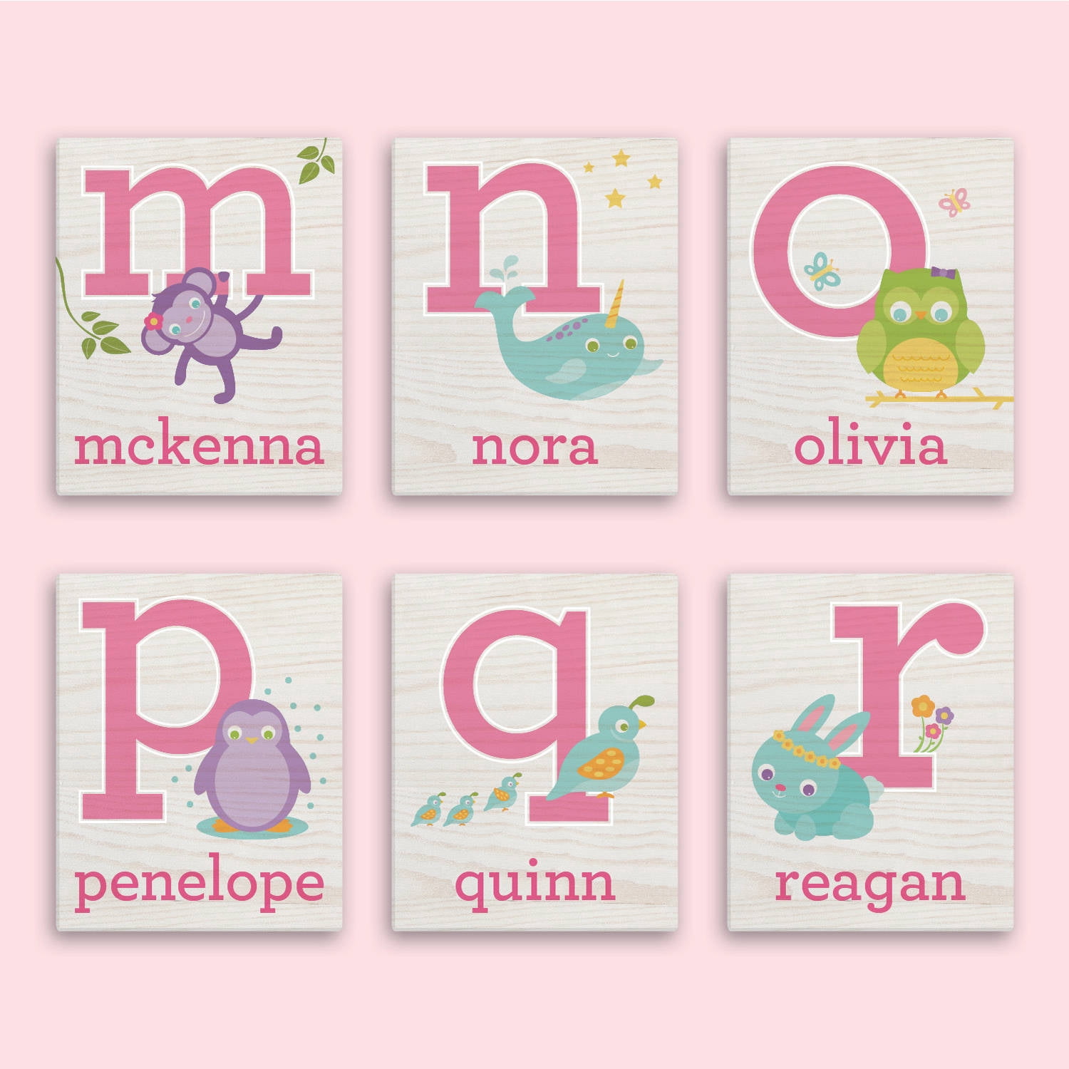 Girl's or Boy's Alphabet Personalized 11" x 14" or 16" x 20" Canvas