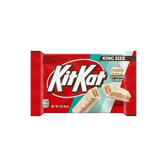 Pack of 2 Kit Kat Birthday Cake Flavored Wafer King Size Candy, Bar 3 oz