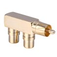 thumbnail image 1 of Adaptador RCA Divisor plateado Divisor de alta precisión Enchufe de alta frecuencia Oro, 1 of 6