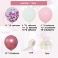 thumbnail image 2 of Conjunto de corona de globo rosa, arco de globo rosa relleno, diferentes tamaños, globo de látex, decoración de fiesta de cumpleaños de princesa de boda, 2 of 7