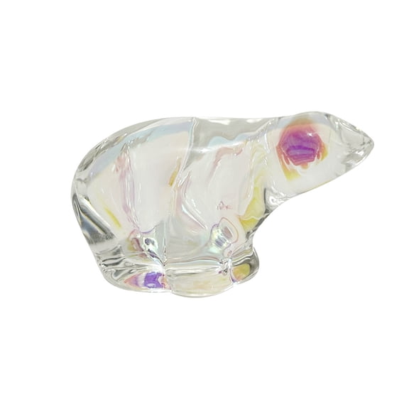 1pcs Crystal Bear of Glass Figurines CollectibleCute Glass Animals Ornament Bear Decor StatueHome Decor OrnamentsWhite