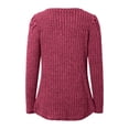 thumbnail image 4 of Women's Crewneck Long Sleeve Knit Shirts Solid Basic Casual Tops Lightweight Stretch Ribbed Pullover Sweater, 4 of 5