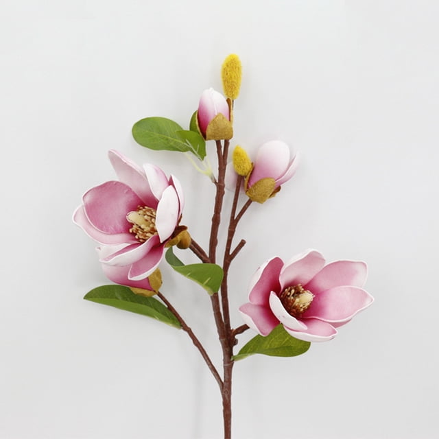Flores de magnolia artificiales de tacto real de 45 cm para arreglos florales, envoltura de regalos, ramos de flores, decoración del hogar/oficina, paquete de 2, rosa roja oso de fresa Electrónica