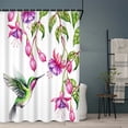 thumbnail image 2 of MIZHONA Floral Bird Shower Curtain Hummingbird Fabric Bath Curtains Set Spring Bathroom Decor  72"x72", 2 of 5