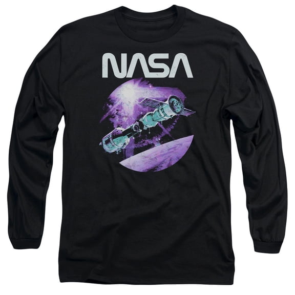 Trevco Sportswear NASA106-AL-4 NASA Come Together Adult Long Sleeve T-Shirt, Black - Extra Large