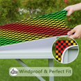 thumbnail image 6 of Rainbow Color Checkered Pattern Square Fitted Tablecloth with Elastic Edge,Square Table Cover,Washable Elastic Table Cover for Home Kitchen Party Decor 34"x34", 6 of 6