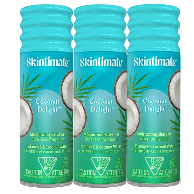 Gel de afeitar Skintimate Coconut Delight para mujer, 200 ml, paquete de 3