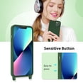 thumbnail image 6 of Crossbody Lanyard Phone case for iPhone 15 6.1 inch, Silicone Phone Cover with Adjustable Necklace Strap Soft Belt Neck Cord Lanyard Shockproof Protective Case - Deep Green, 6 of 14