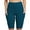Dark Blue, variant on Women's Elastic Waistband Yoga Bike Board Shorts High Rise Sport Workout Shorts With Two Pockets