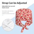 thumbnail image 4 of Kdxio Cute Strawberry Pattern Turban Hat for Women Men Comfortable Adjustable Cleaning Working Cap with Sweatband, 4 of 8