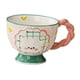 thumbnail image 3 of Taza de cerámica para taza de leche y café, taza artesanal pintada a mano, elegante taza de desayuno, taza de vientre grande para regalo de té, leche, Mango rosa, 3 of 8