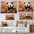 thumbnail image 4 of Designart "Meadow of Blooming Pandas" Animals Framed Wall Art Decor - Modern Farmhouse Pink Panda Living Room Framed Canvas Art, 4 of 6