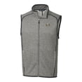 thumbnail image 2 of Men's Cutter & Buck  Heather Gray North Carolina Tar Heels Vault Mainsail Sweater Knit Fleece Full-Zip Vest, 2 of 3