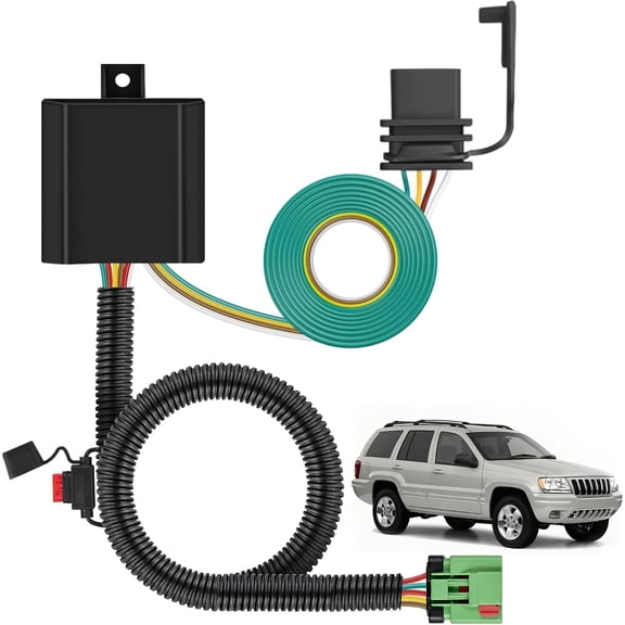 Nilight 4 Pin Trailer Wiring Harness Kit Vehicle Standard 4 Way Connector Custom for 1999 2000 2001 2002 2003 2004 Jeep Cherokee Including Laredo and with Skid Shield Simple Fit Tow Hitch