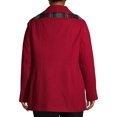 thumbnail image 3 of F.O.G. Women's Plus Size Double Breasted Wool Coat With Scarf, 3 of 6