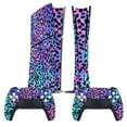 thumbnail image 2 of Skin Sticker for PS5 Slim Standard Disc Digital Edition Console and Controllers Decals for Playstation 5 (Leopard Colorful,PS5 Disc Edition), 2 of 5