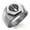 Silver, variant on Stainless Steel Nabeshima Samurai Crest Engraved Hexagon Crest Flat Top Biker Style Polished Ring