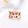 thumbnail image 2 of Adjustable Enternity Ring for Women - 18k Gold Plated Cuff Rings CZ Wedding Rings Jewelry Gift, 2 of 8