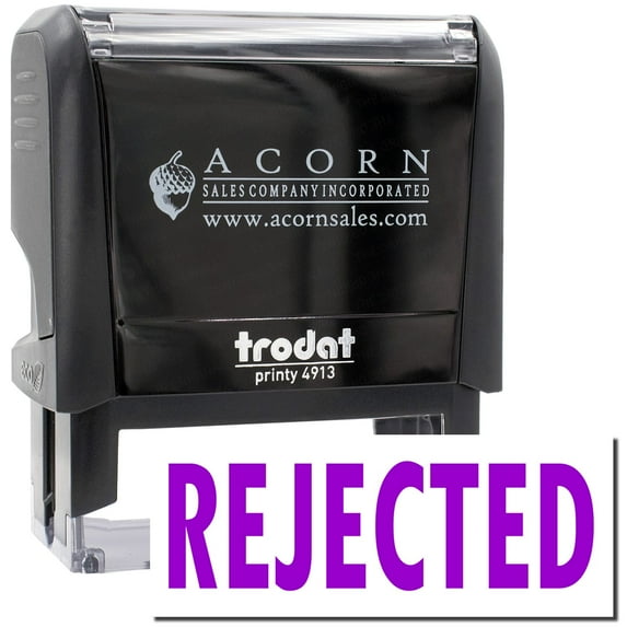 Large Self-Inking Rejected Stamp, Trodat Printy 4913, Press and Print Stamping, Impression Size 7/8" x 2-1/4", Up to 10,000 Impressions - Purple Ink