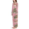 thumbnail image 2 of FORMRS Womens Pajama Set Long Sleeve Top and Pants with Pockets Soft Comfy Lounge Sleepwear, Sizes S-2XL, Pink Christmas House, 2 of 7