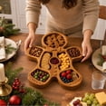 thumbnail image 5 of Gingerbread Shaped Serving Platter with Divided Tray, Snack & Dessert Wooden Food Tray, Cute Charcuterie Board for Holiday Parties, Cheese, Fruits, Candy Display(B), 5 of 7