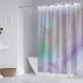 thumbnail image 2 of Waterproof Shower Curtain Colorful Rainbow Purple Shower Curtain, Watercolor Abstract Textured Fabric Bathroom Curtain Sets with 12 Hooks Decorative Machine Washable 72" X 72", 2 of 6