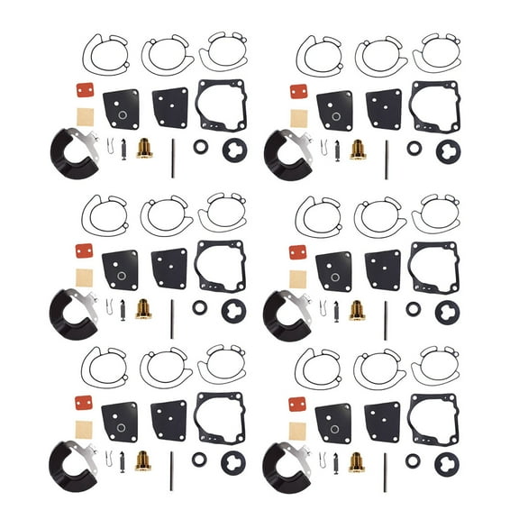 6pcs Carburetor Carb Rebuild Repair Kit Fit for Johnson Evinrude V4 V6 90 100 105 115 150 175 HP 438996 436852 18-7247