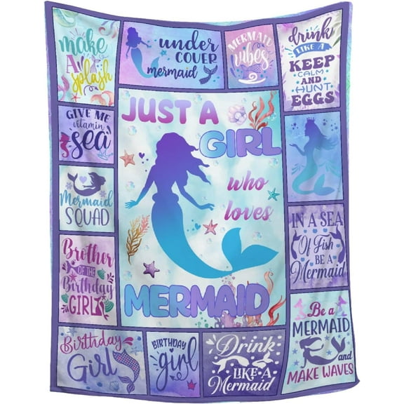 LHSHID Mermaid Blanket Girl Gift Ideas Mermaid Blanket for Girls Mermaids Throw Blanket Ultra Soft Lightweight Flannel Blankets Fuzzy Plush Blankets for Sofa Mermaid Room Decor Kids 40x50in