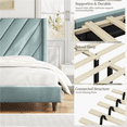 thumbnail image 6 of Renwick Upholstered Platform Bed Frame with Tufted Headboard, Blue Lake, All Ages, Queen, 6 of 9