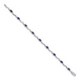 thumbnail image 2 of Auriga 14k White Gold Diamond and Amethyst Bracelet 7inch for Women, 2 of 6