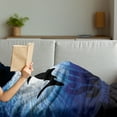 thumbnail image 3 of Shark Soft Flannel Fleece Blanket, Underwater Hunter Phrase Fish Silhouette in the Ocean Danger in Marine Picture, Cozy Plush for Indoor and Outdoor Use, 50" x 70", Royal Blue Black, by Ambesonne, 3 of 5