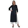 thumbnail image 1 of Bimba Mandarin Collar W/ Pintucked Neck CottonÂ&nbsp;KurtiÂ&nbsp;For Womenâ€™s Indian Ethnic Straight Solid Kurta, 1 of 7