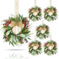 thumbnail image 1 of 6 Pcs Couronnes d'Oreilles d'Agneaux de Noël 9 Pouces Couronnes d'Oreilles d'Agneaux Artificielles avec Baies Rouges Mini Bougies en Eucalyptus pour Décorations de Noël Porte d'Entrée Porche Mur Fenêtre Intérieur Extérieur, 1 of 8