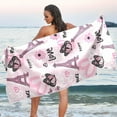 thumbnail image 6 of GZHJMY Pink Eiffel Tower Beach Towel Super Soft Microfiber Sand Free Beach Towels, Oversized Camping Pool Towel, Lightweight, Breathable & Quick Dry Towels, 30x60in Washcloth, 6 of 7