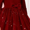 thumbnail image 5 of Long Sleeve Dresses for Girls Cute Star Graphic Square Casual Dress with Bowknot Girls' Dresses Size 3-9, 5 of 5