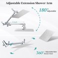 thumbnail image 3 of Rain shower head with hand unit, 8" high pressure rainfall shower head with extension arm, stand and hose, leak-proof waterfall, chrome, 3 of 8