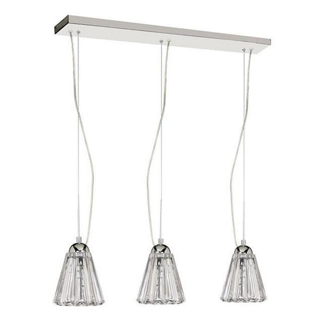 Radionic Hi Tech PEN-DHC593-PC-RHT Industrial Chic 3 Light Horizontal Crystal Pendant With Polished Chrome Finish