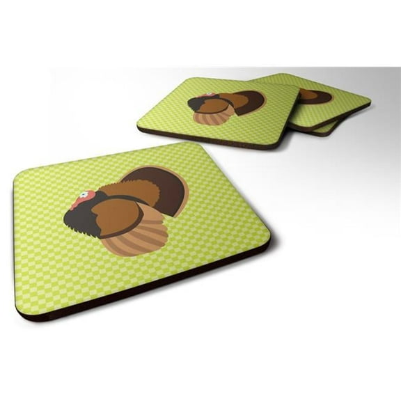 Bronze Turkey Green Foam Coaster, Set of 4