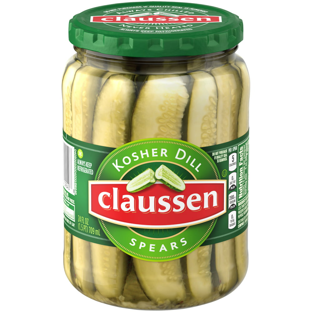 Claussen Kosher Dill Pickle Spears, 24 fl oz Jar - Walmart.com ...