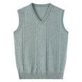 thumbnail image 1 of Styesk Débardeurs Homme Homme Couleur Unie Tricot Col Rond Couvre-Chef Chandail Élastique, 1 of 3
