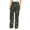 thumbnail image 2 of Bixox Women's Mexican Flower 1 Patterned Pajama Pants Loungewear, 2 of 5