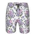 thumbnail image 3 of Balery Violets Flowers Traje de Baño Estilo Hawaiano para Hombre, Shorts de Secado Rápido con Bolsillos-Medium, 3 of 6