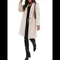 thumbnail image 2 of Abrigo de Guisante para Mujer, con Solapa y un Solo Botón, Cortavientos, Holgado, Informal, de Longitud Media, para Otoño e Invierno. Beige L, 2 of 7