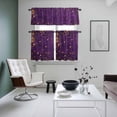 thumbnail image 4 of Purple Starry Sky Star Kitchen Curtains Sets for Windows 36 Inch Length, Vintage Stars Yellow Rod Pocket Window Treatments Tier Curtains and Valances Set for Bedroom/Bathroom, 4 of 8