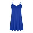 thumbnail image 6 of Otvok Ladies Fashion Camis Sleeveless V-Neck Dress Solid Pocket Blue Dresses, 6 of 6
